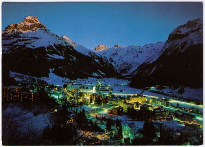 Cartoline postali: Engelberg - Abends mit Hahnen – Usato da Binningen venduto da Mountainrider